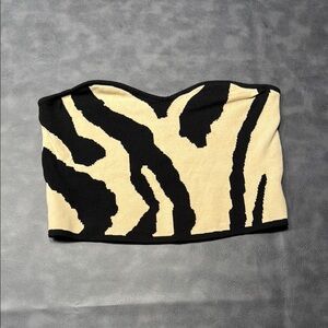 Stylish Black and Cream Women's Tube Top